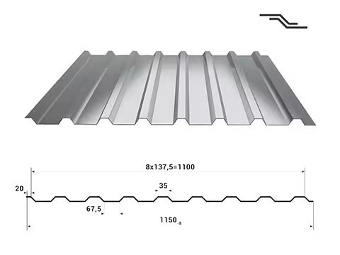 Pannelli ondulati galvanizzati per edifici residenziali larghezza 600-1250 mm certificati RoHS